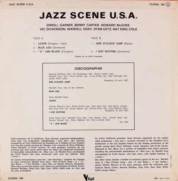Jazz Scene U.S.A. compilation vinile LP bop Vogue