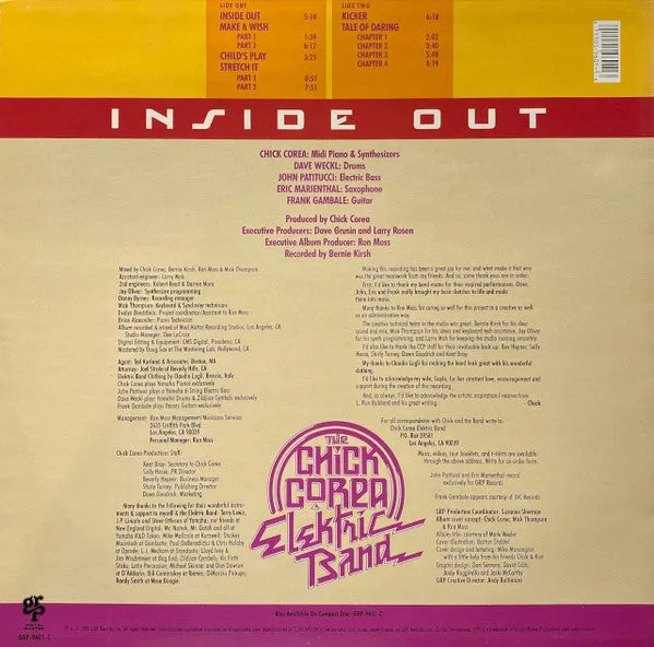 Chick Corea Elektric Band Inside Out vinile LP fusion NM