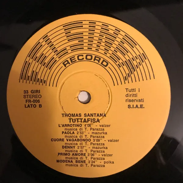 Thomas Santana Tuttafisa LP vinile liscio italiano VG+