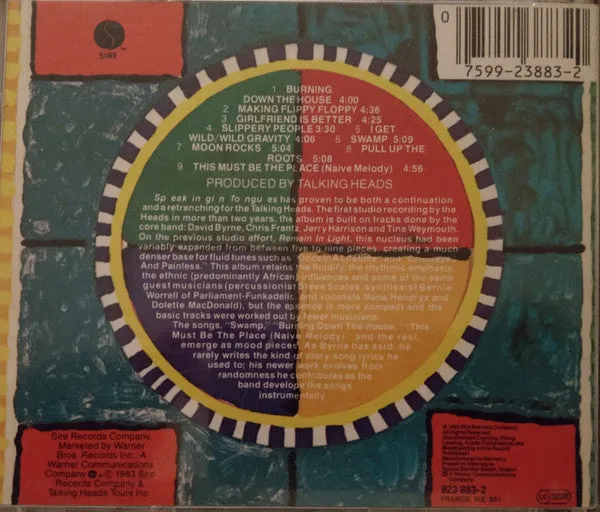 Talking Heads Speaking In Tongues CD album 1983