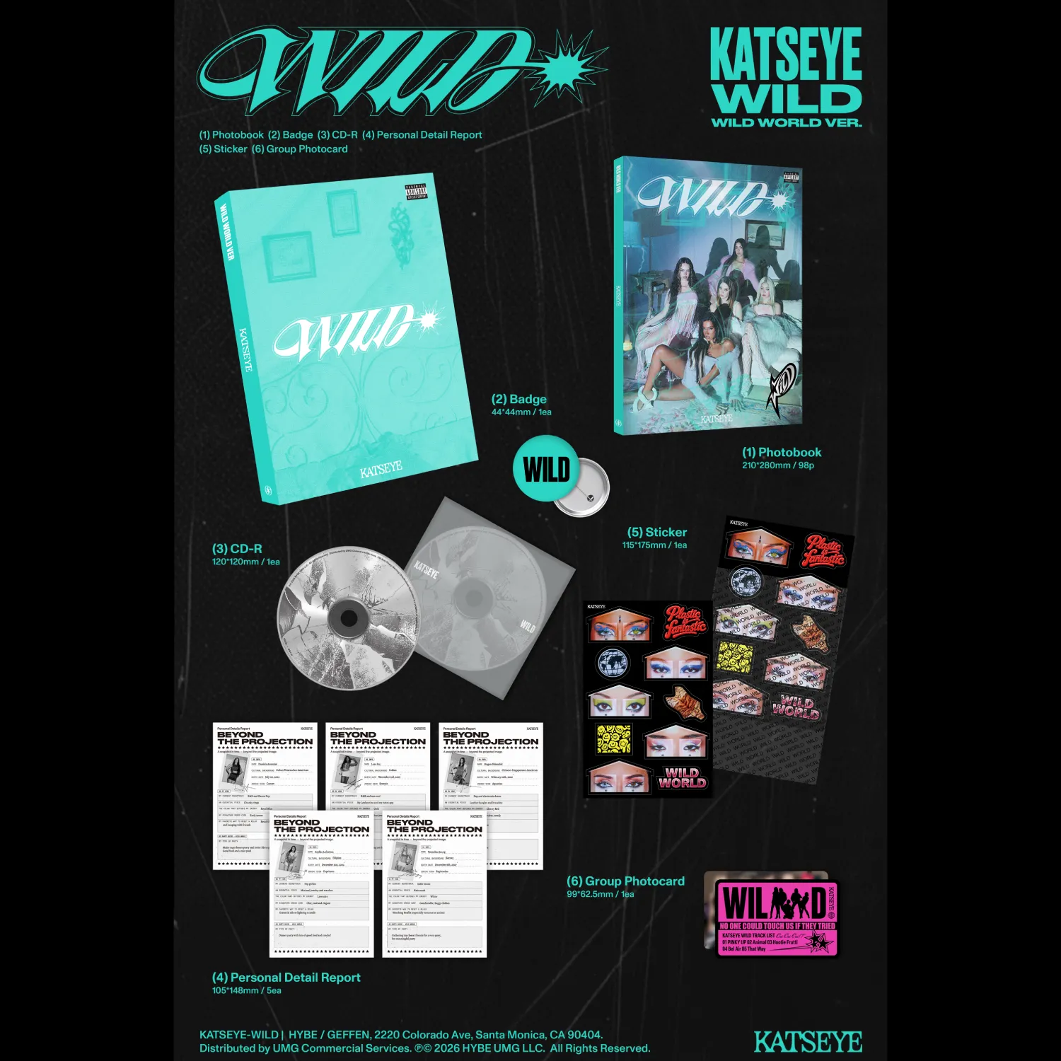 Polydor Katseye Wild World Ver. CD boxset + card firmata