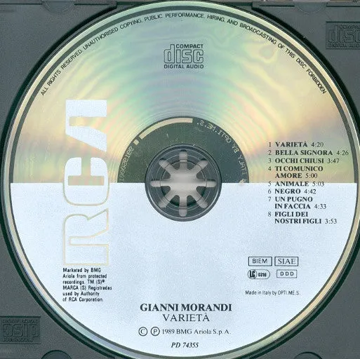 Gianni Morandi Varietà CD album pop rock 1989