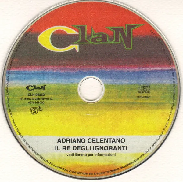 Adriano Celentano Il Re Degli Ignoranti CD 2002 pop rock