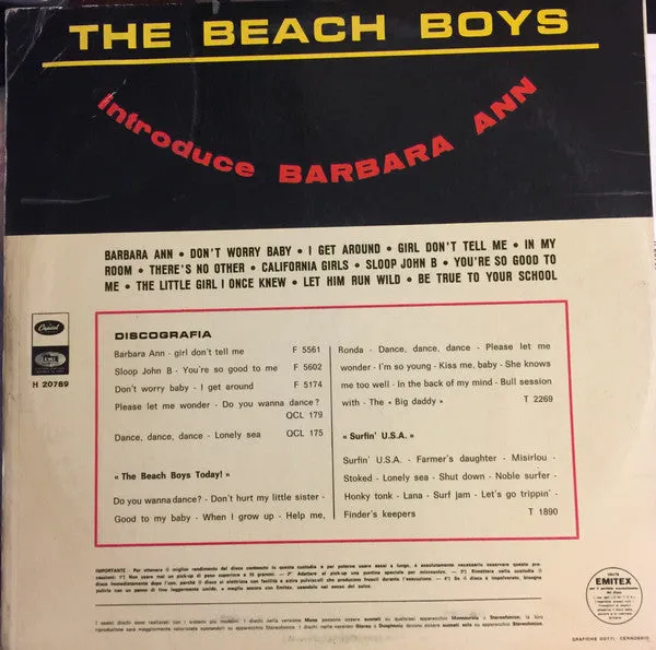 Beach Boys Introduce Barbara Ann vinile LP usato NM surf