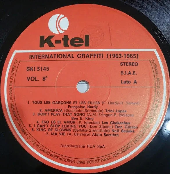 International Graffiti 1963-65 LP compilation VG+ pop rock