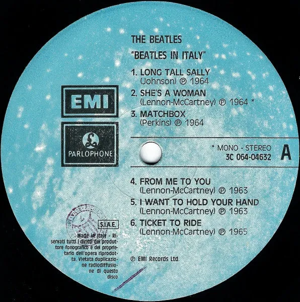 Beatles In Italy LP vinile mono gatefold 1980 beat