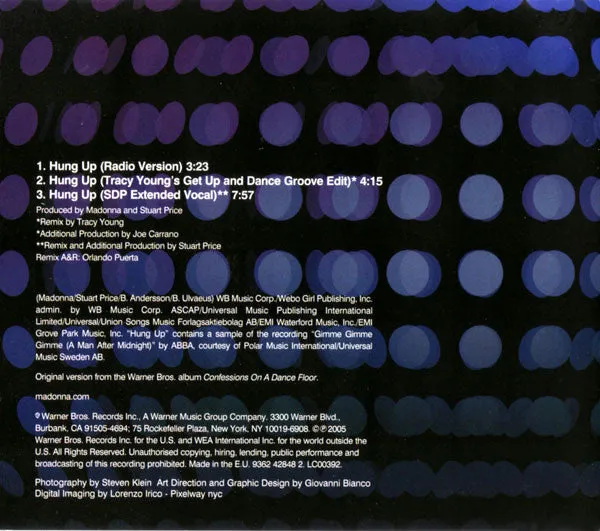 Madonna Hung Up CD maxi singolo remix