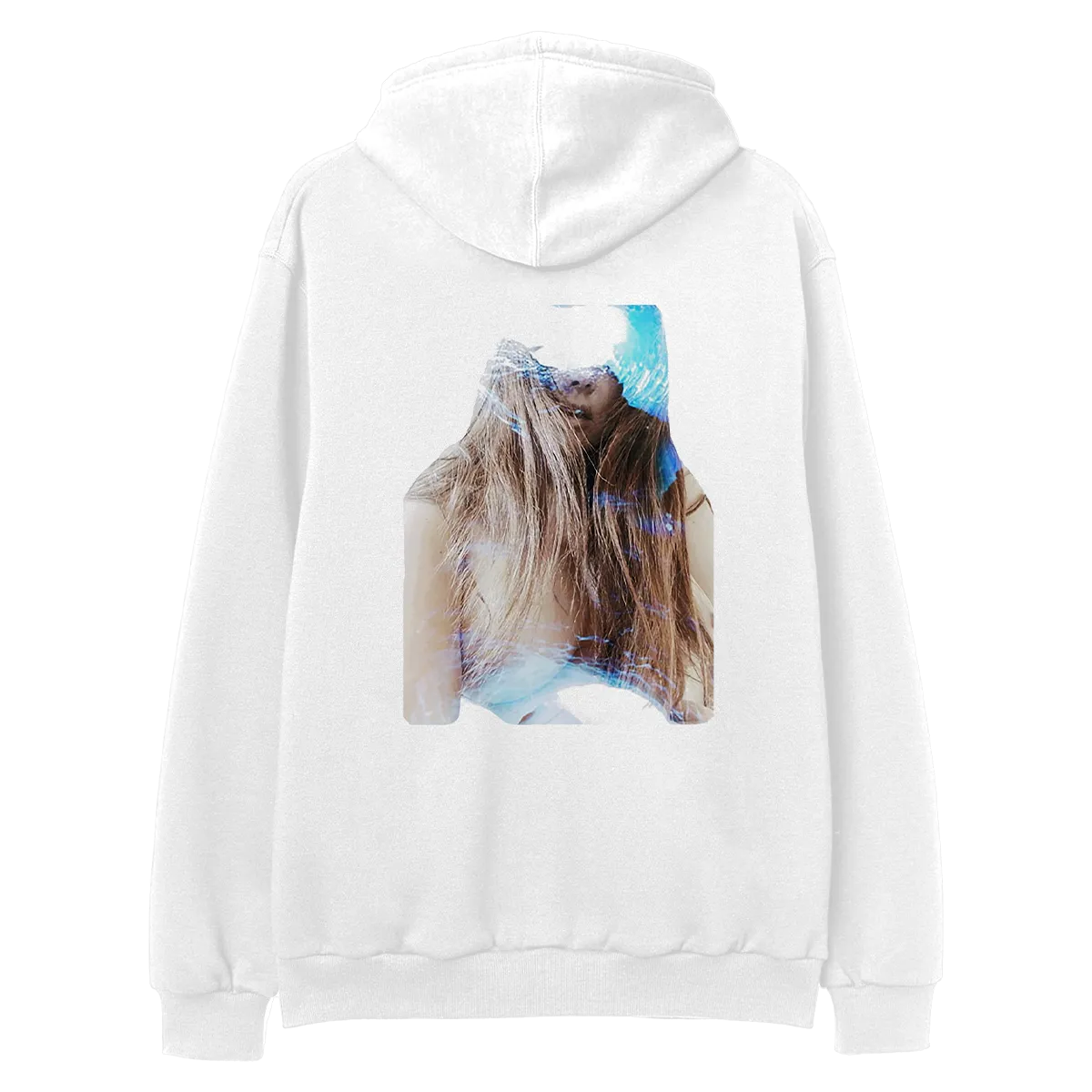 Lana Del Rey Ocean Blvd Felpa con Cappuccio Bianca Cotone