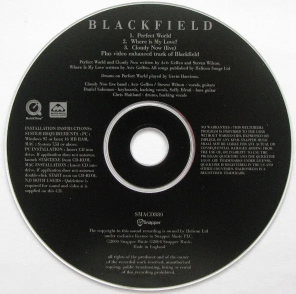 Blackfield Blackfield doppio CD digipak art rock