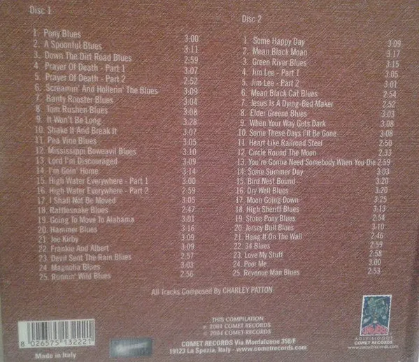 Charley Patton Devil Sent The Rain Blues doppio CD usato NM delta blues