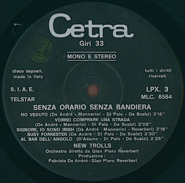 New Trolls Senza Orario Senza Bandiera vinile LP gatefold