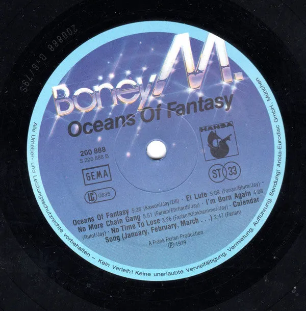 Boney M. Oceans Of Fantasy vinile LP gatefold disco 1979