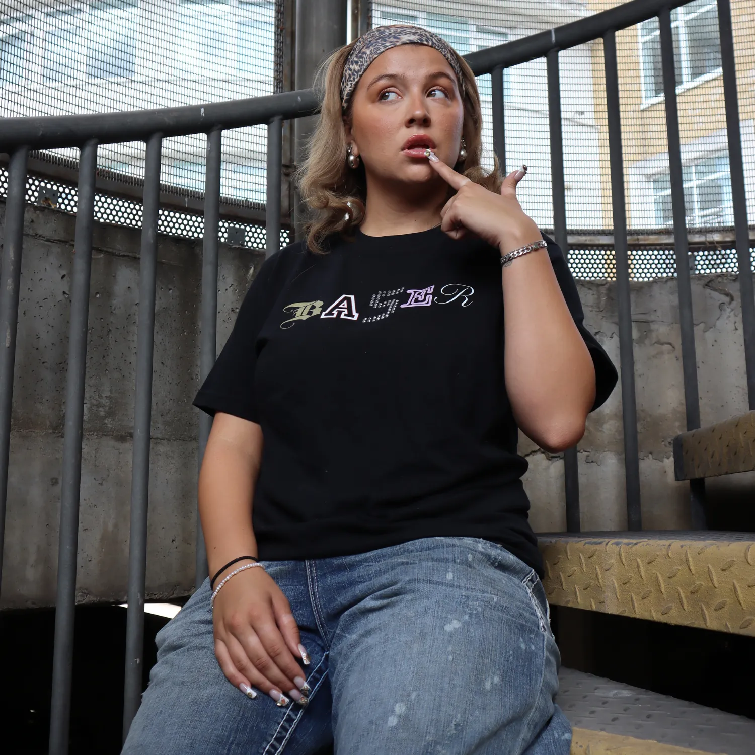 Polydor Baser t-shirt nera stampa frontale