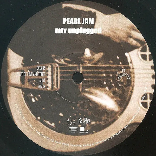 Pearl Jam MTV Unplugged Vinile LP Gatefold Edizione Limitata
