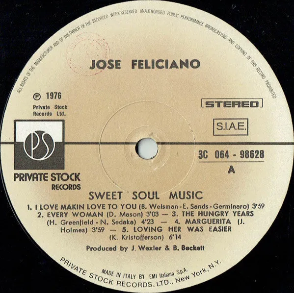 José Feliciano Sweet Soul Music LP 1977 ballad latin