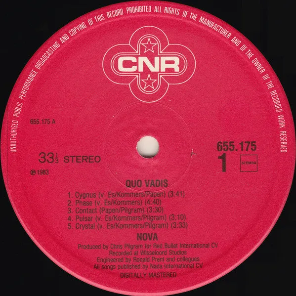 Nova Quo Vadis LP vinile synth-pop