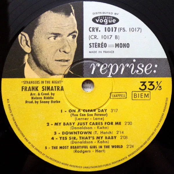 Frank Sinatra Strangers In The Night vinile LP edizione francese 1966
