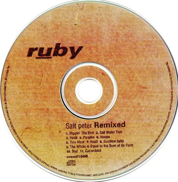 Ruby Salt Peter Remixed CD album 1996 trip hop