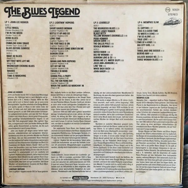 The Blues Legend 4xLP box vinili colorati compilation