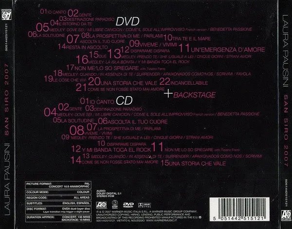 Laura Pausini San Siro 2007 DVD + CD pop live