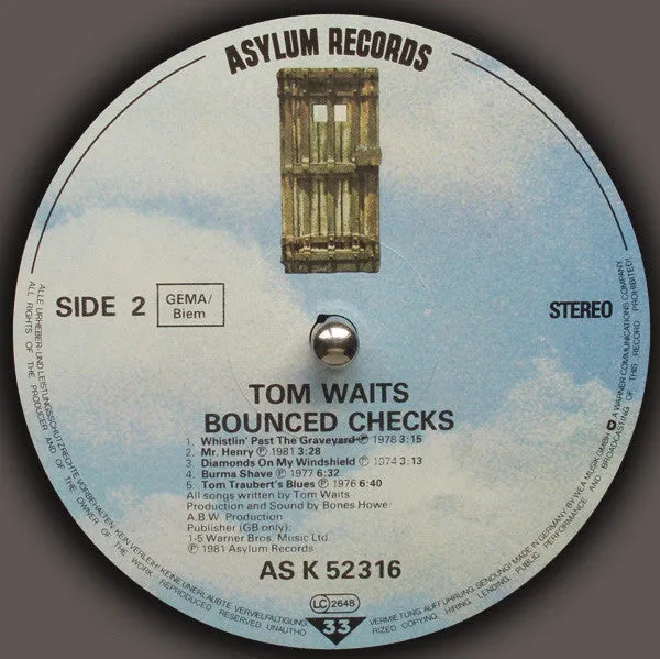 Tom Waits Bounced Checks vinile LP compilation