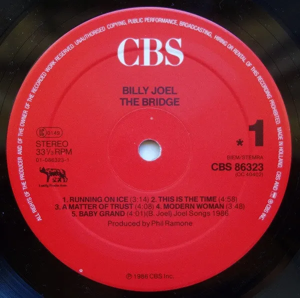 Billy Joel The Bridge LP vinile pop rock Holland