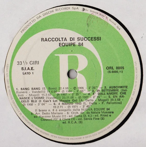 Equipe 84 Raccolta Di Successi LP vinile VG+ Ricordi