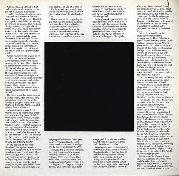 Chico Hamilton Compilation LP vinile usato cool jazz