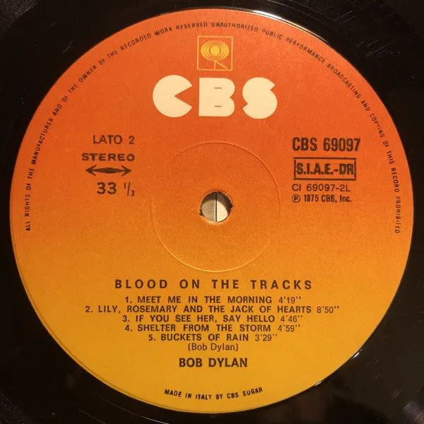 Bob Dylan Blood On The Tracks vinile LP pressaggio Italia