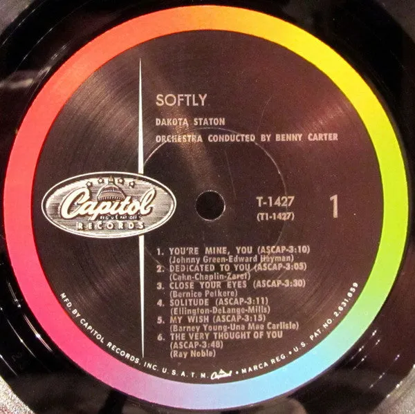 Dakota Staton Softly vinile LP mono jazz USA 1960