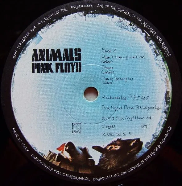 Pink Floyd Animals LP 1977 Italia prog copertina apribile