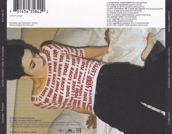 Carmen Consoli Stato Di Necessità CD album usato