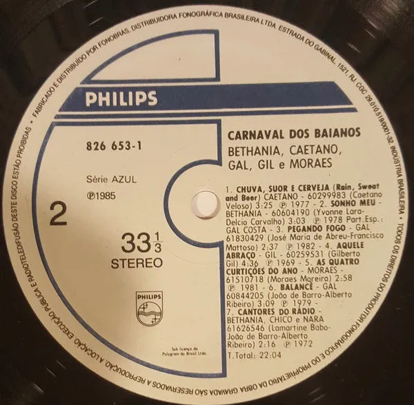 Various Carnaval Dos Baianos LP compilation Brasile