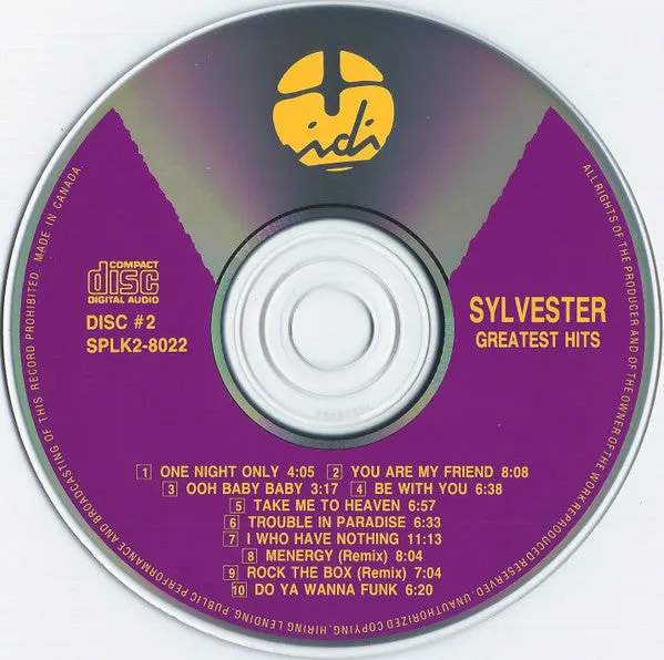 Sylvester Greatest Hits 2xCD compilation disco VG+ Canada
