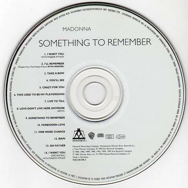 Madonna Something To Remember CD compilation floreale