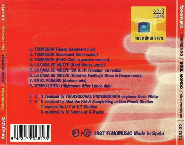 Soul Mondo Tremendo CD remix 1997 jewel case