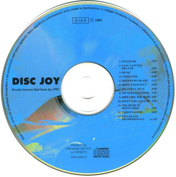 Various Disc Joy Music Opel Corsa Joy CD promo house