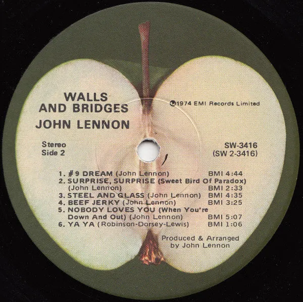John Lennon Walls And Bridges LP vinile bianco USA 1974