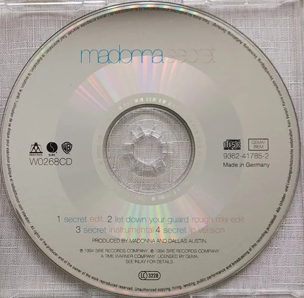 Madonna Secret CD singolo 1994 J-card NM