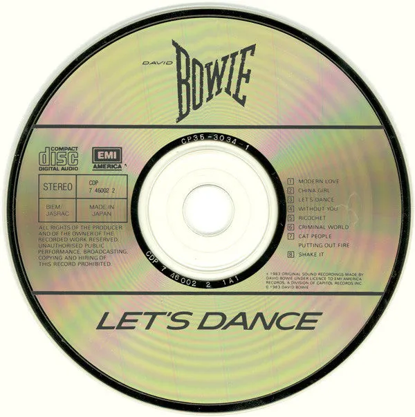 David Bowie Let's Dance CD usato stampa Giappone