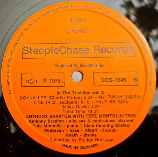 Anthony Braxton In The Tradition Volume 2 LP VG+