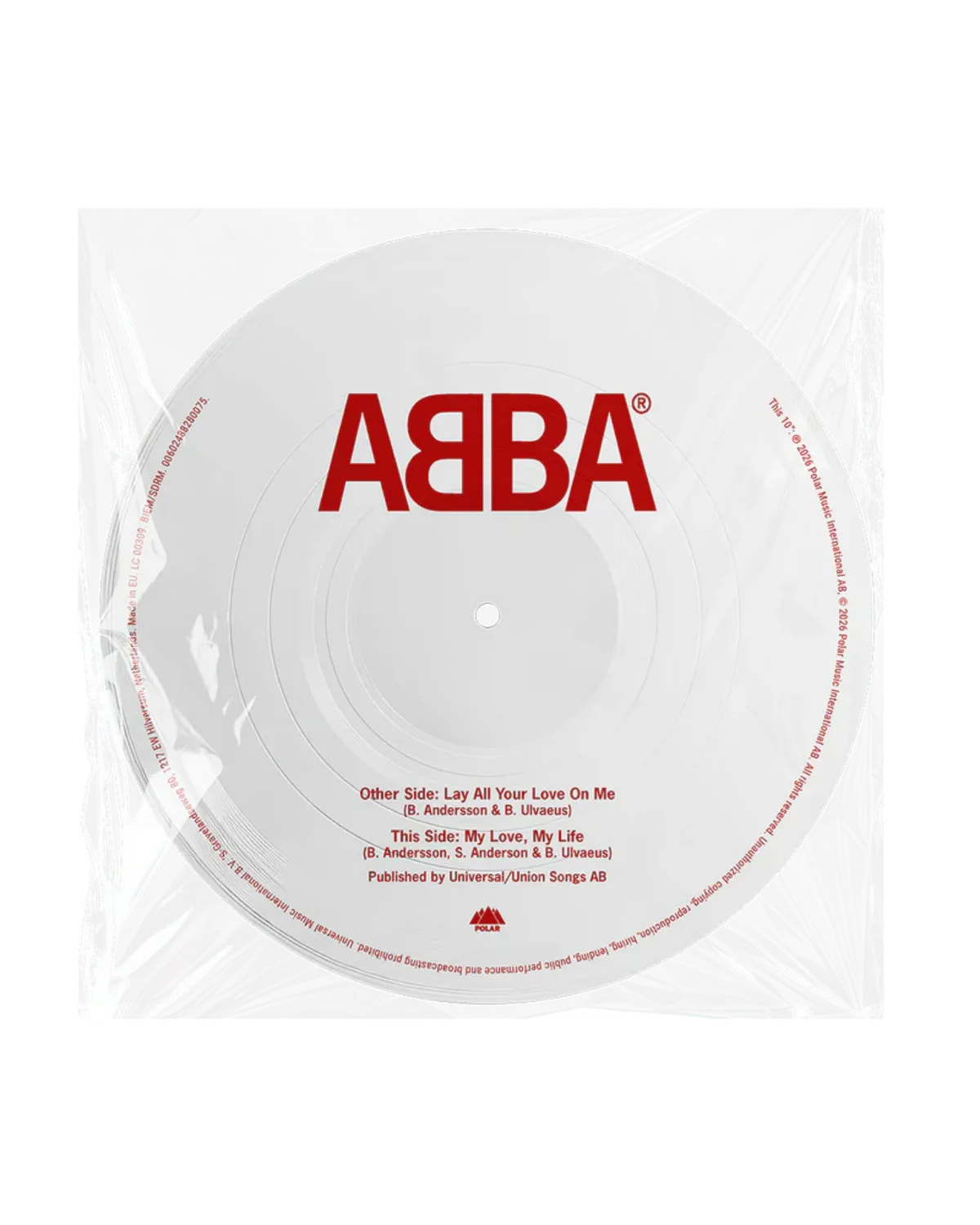 ABBA Lay All Your Love picture disc 10" San Valentino