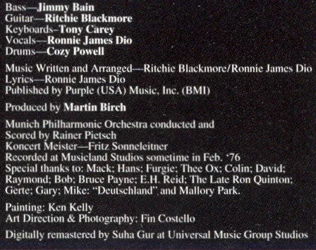 Rainbow Rising CD album remaster hard rock