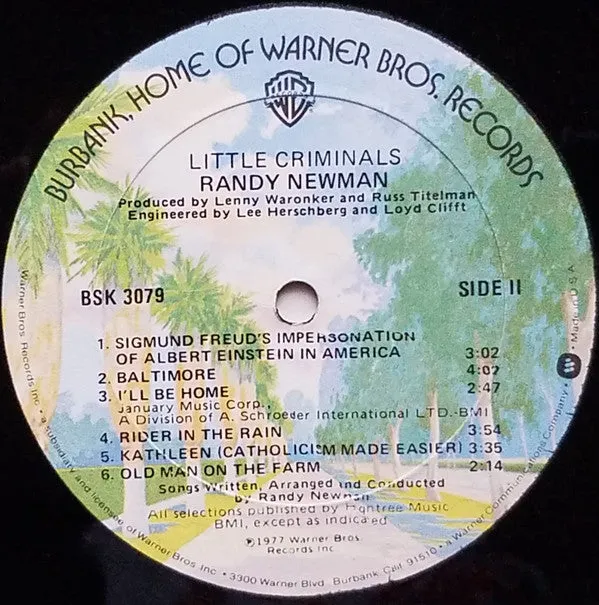 Randy Newman Little Criminals LP vinile 1977