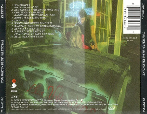 Tom Waits Blue Valentine CD album ristampa