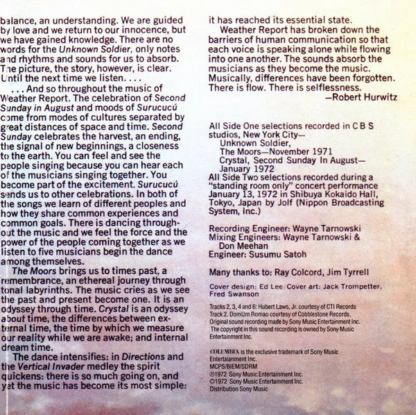 Weather Report Body Electric CD album fusion