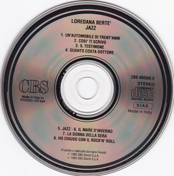 Loredana Bertè Jazz CD album ristampa 1990 VG+