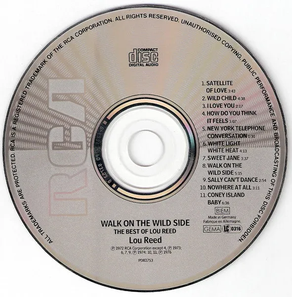 Lou Reed Walk On The Wild Side CD compilation classic rock