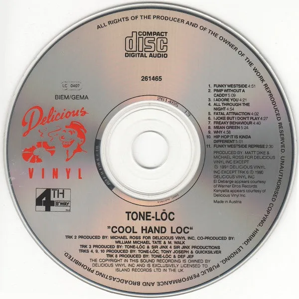Tone-Loc Cool Hand Loc CD album hip hop 1991