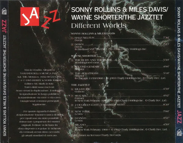 Sonny Rollins Miles Davis Different Worlds CD compilation